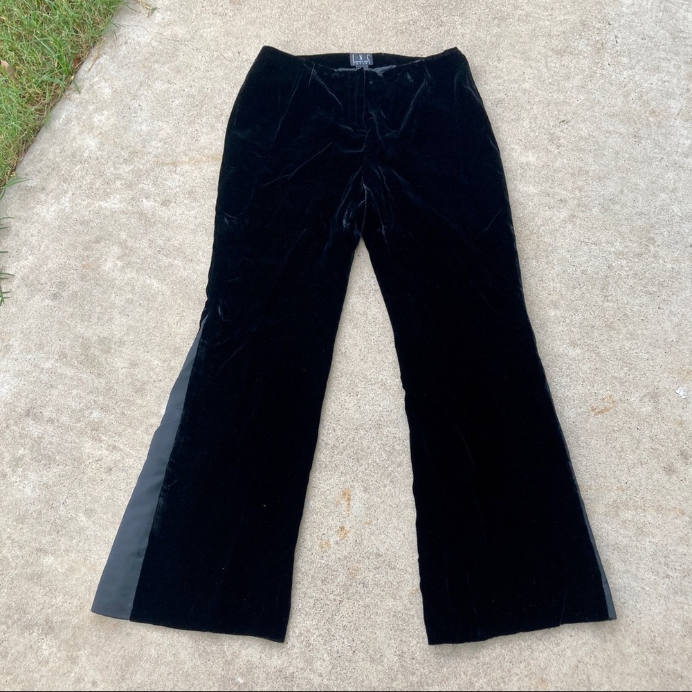 Vintage 90s 2000s INC Petite Velvet Pants Flare Silk High Waisted Soft Boho 10P